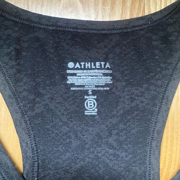 Athleta Black Printed Racer Back Tanktop - Picture 2 of 3